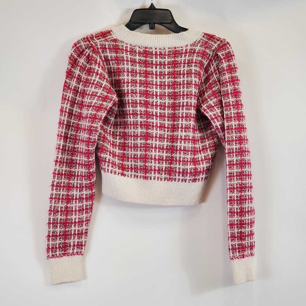 Miss Selfridge Women Pink Plaid Sweater Sz 5 NWT - image 2