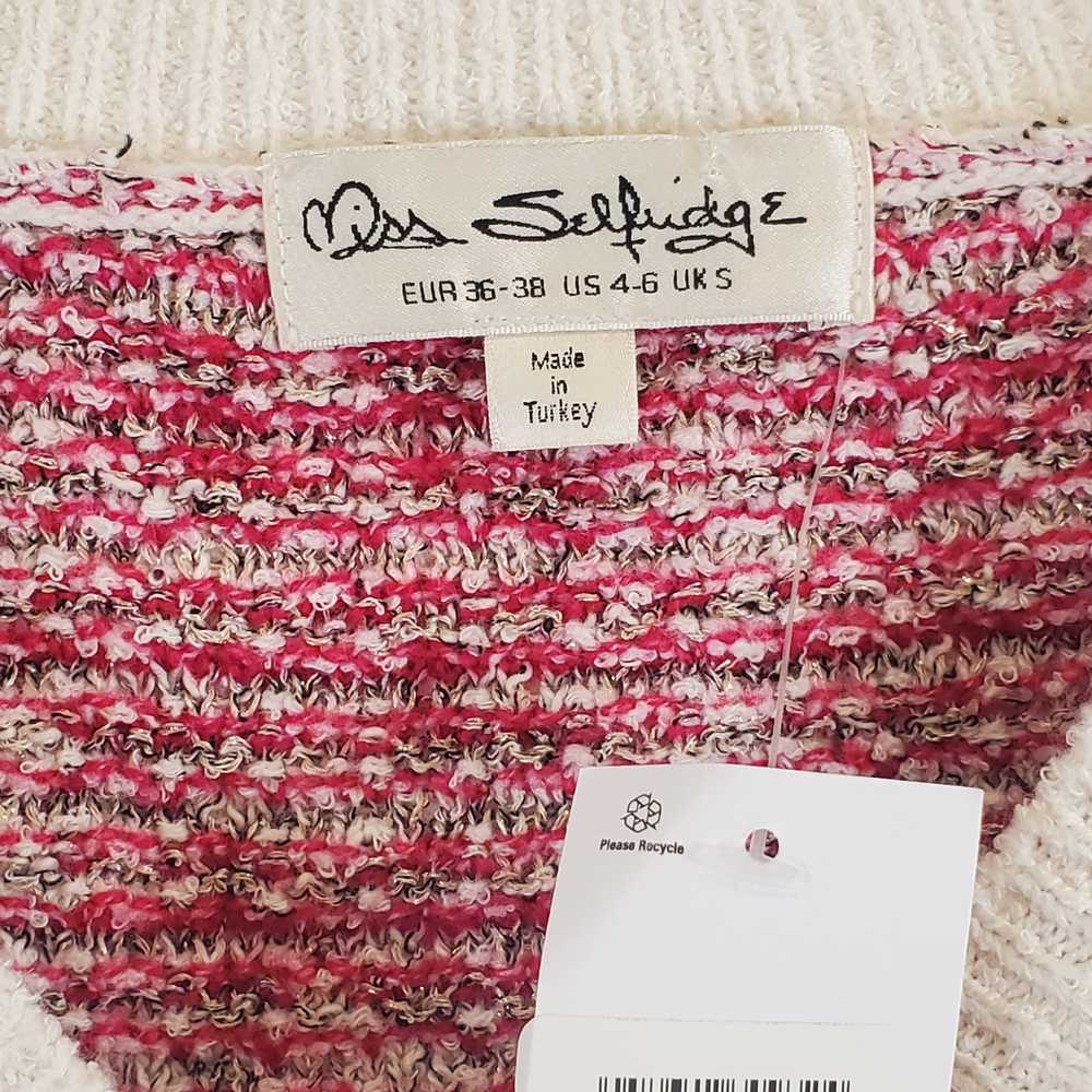 Miss Selfridge Women Pink Plaid Sweater Sz 5 NWT - image 4