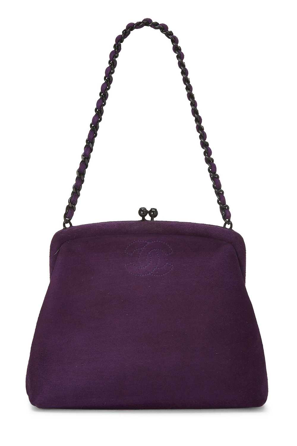 Purple Suede Kiss Lock Mini Bag - image 1