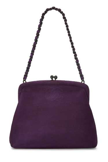 Purple Suede Kiss Lock Mini Bag