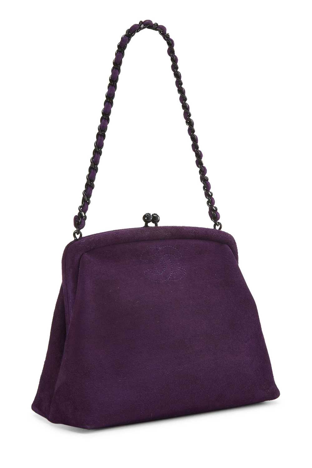 Purple Suede Kiss Lock Mini Bag - image 2