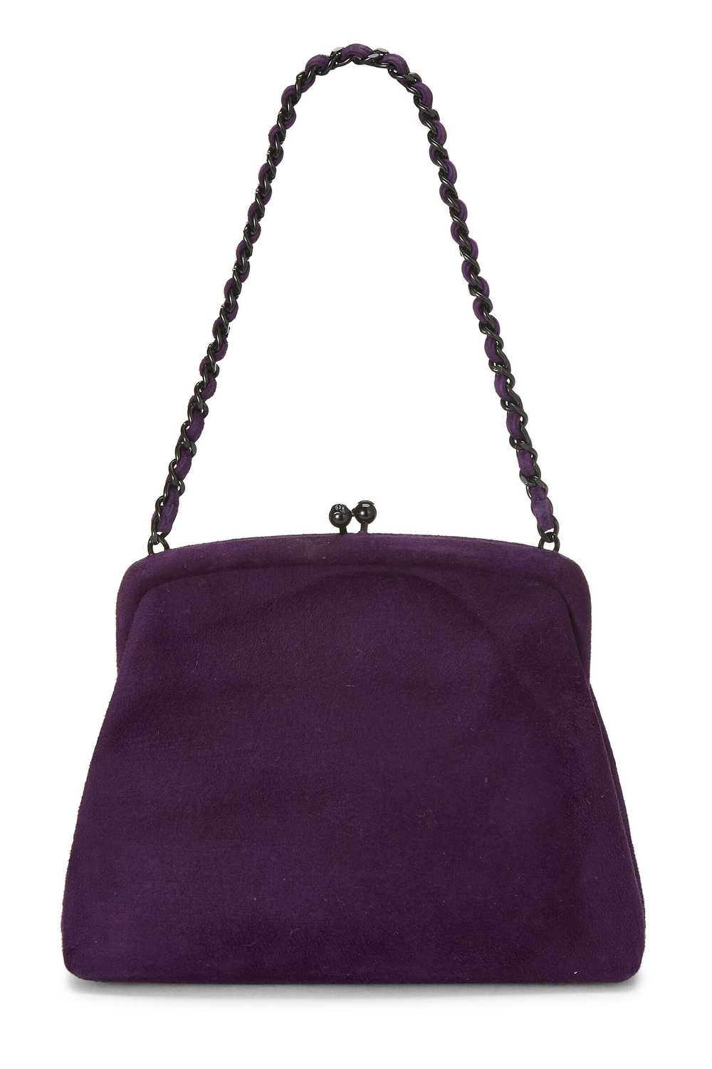 Purple Suede Kiss Lock Mini Bag - image 4