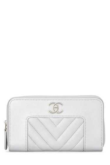 Silver Lambskin Mademoiselle Vintage Zippy