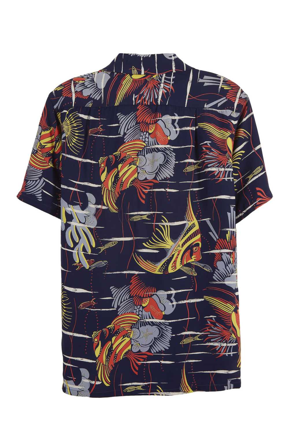 Blue Fish & Floral Catalina Hawaiian Shirt - image 2