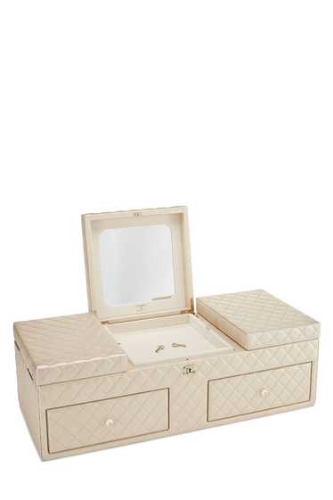 Beige Quilted Lambskin Jewelry Chest Large