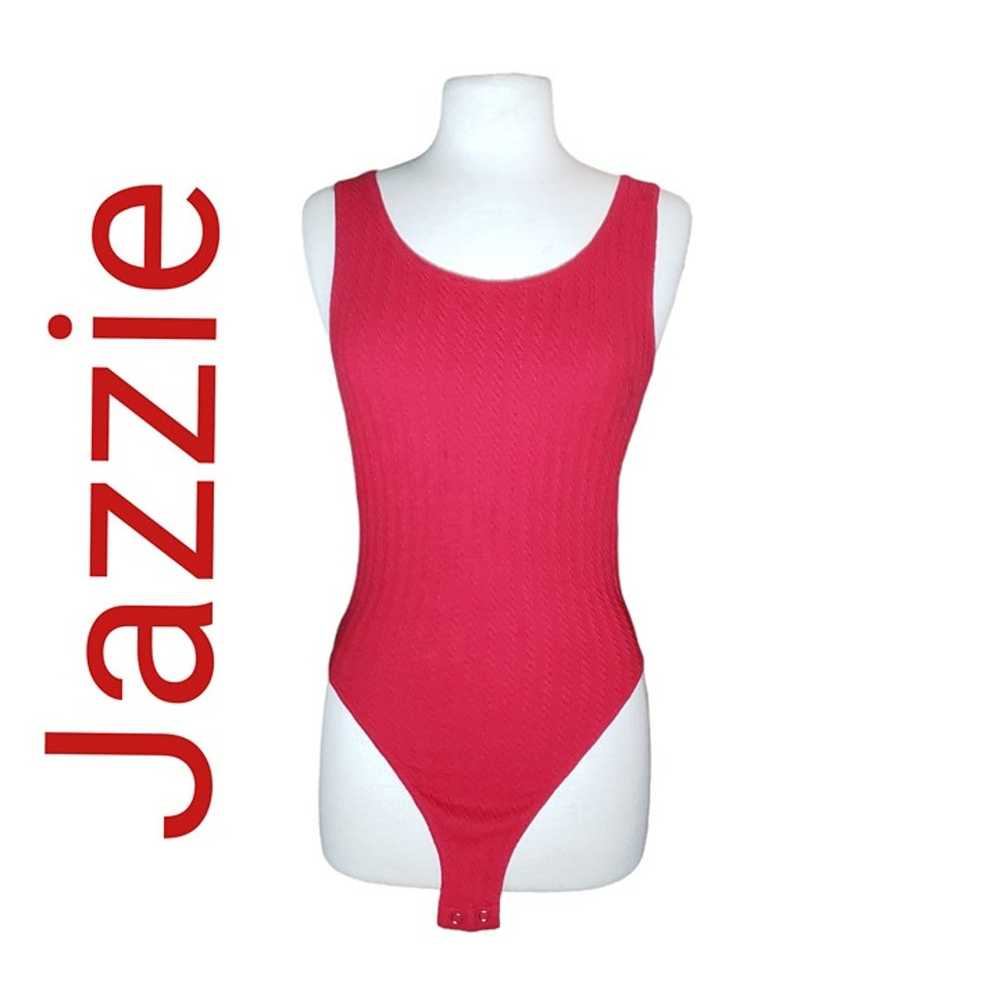 Vintage Jazzie Red Vertical Design Sleeveless Bod… - image 1