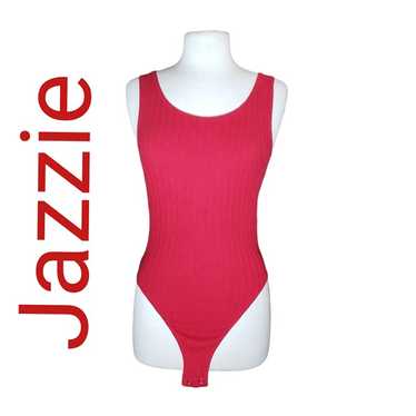 Vintage Jazzie Red Vertical Design Sleeveless Bod… - image 1