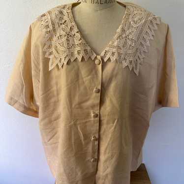 Silky Short Sleeve Button Up Blouse - Betsey's Boutique Shop 