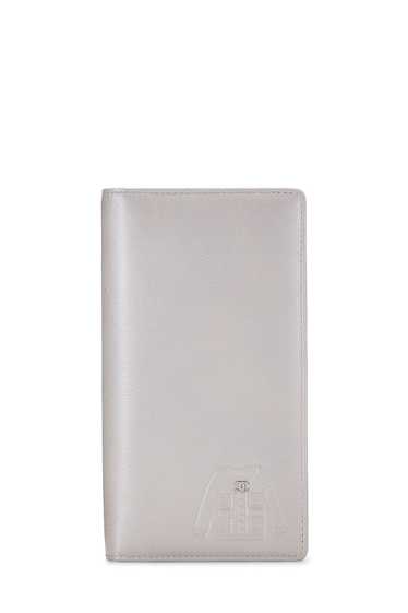 Silver Calfskin Long Wallet