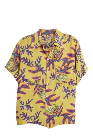 Yellow Floral Leisure Wear by Bert Hawaiian Shirt