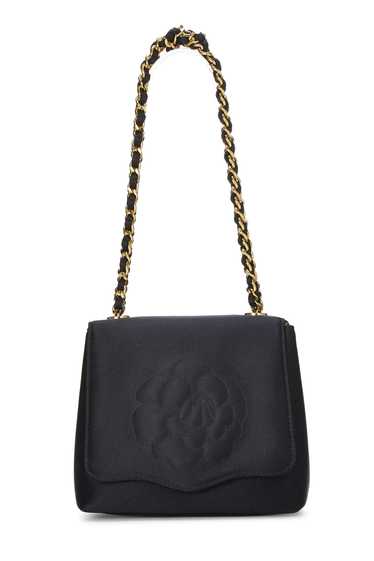 Black Satin Camellia Handbag Mini - image 1