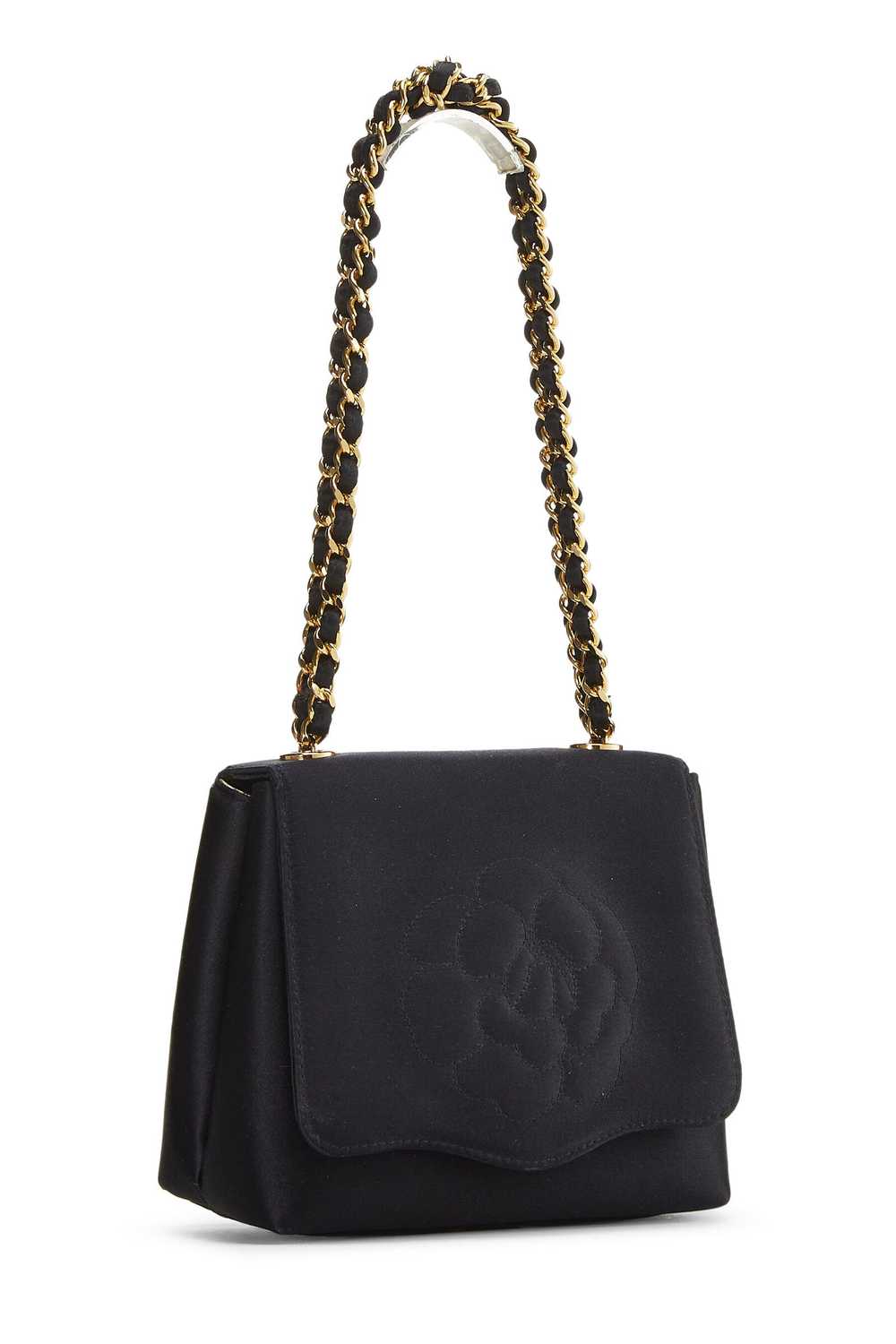 Black Satin Camellia Handbag Mini - image 2