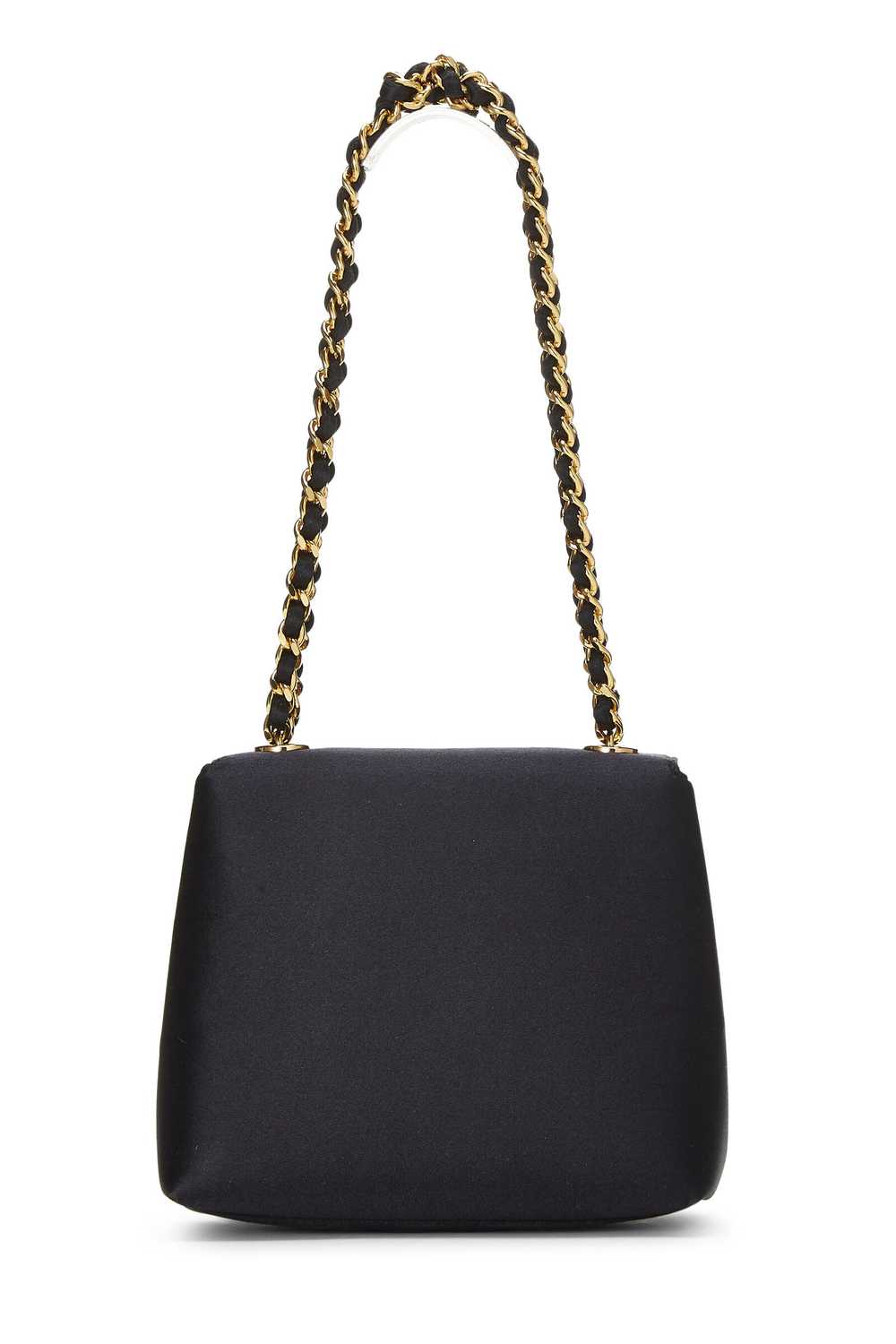 Black Satin Camellia Handbag Mini - image 4