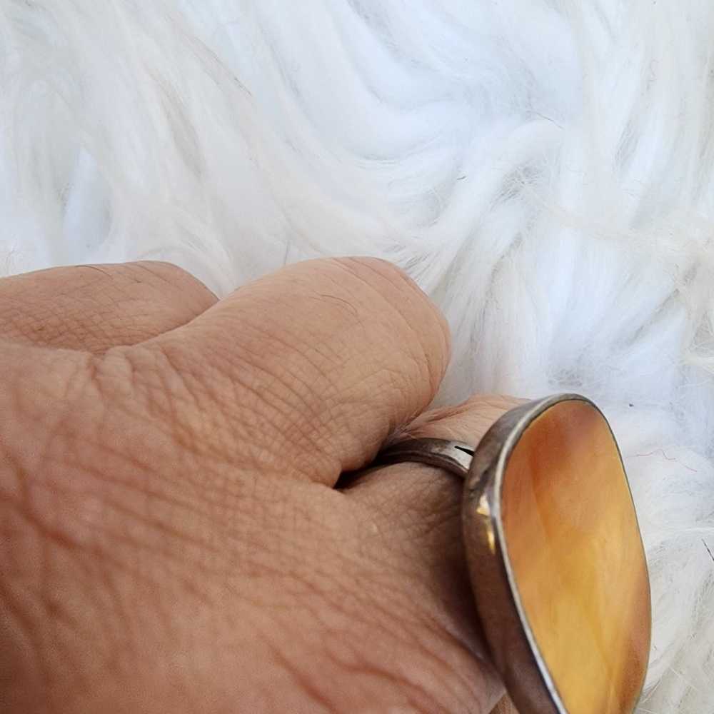 Sterling Lucite Vintage ring 8.5 and open band (w) - image 2