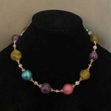 Color Ball Necklace, VTG - image 1