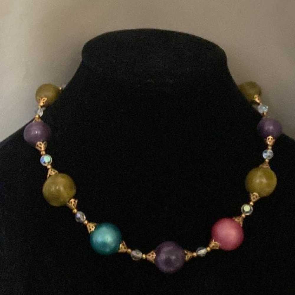 Color Ball Necklace, VTG - image 3