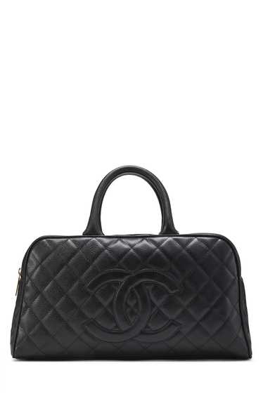 Black Quilted Caviar Bowler