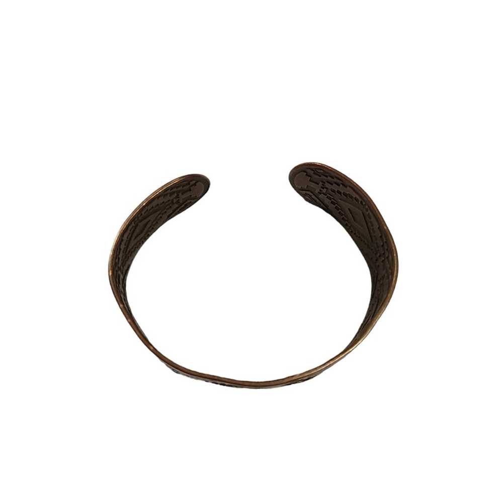 Vintage Solid Copper Southwestern Horse cuff brac… - image 6