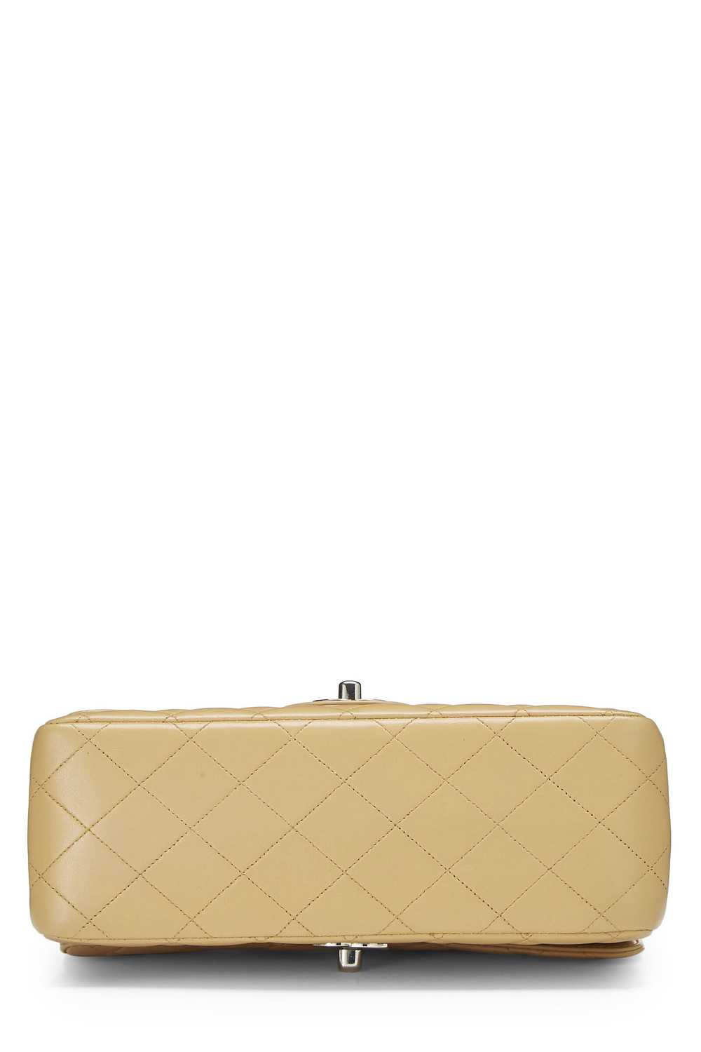 Beige Quilted Lambskin Double Sided Classic Flap … - image 6