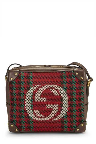 Multicolor Wool & Leather Houndstooth 'GG' Crossbo