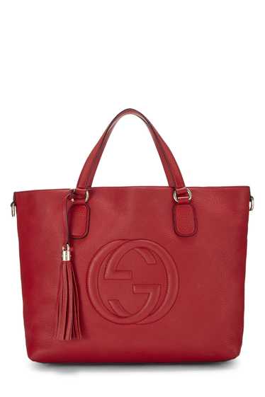 Red Leather Soho Working Tote Large
