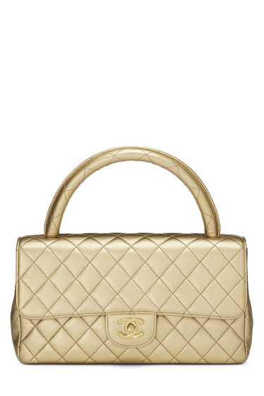 Metallic Gold Quilted Lambskin Kelly Flap Medium