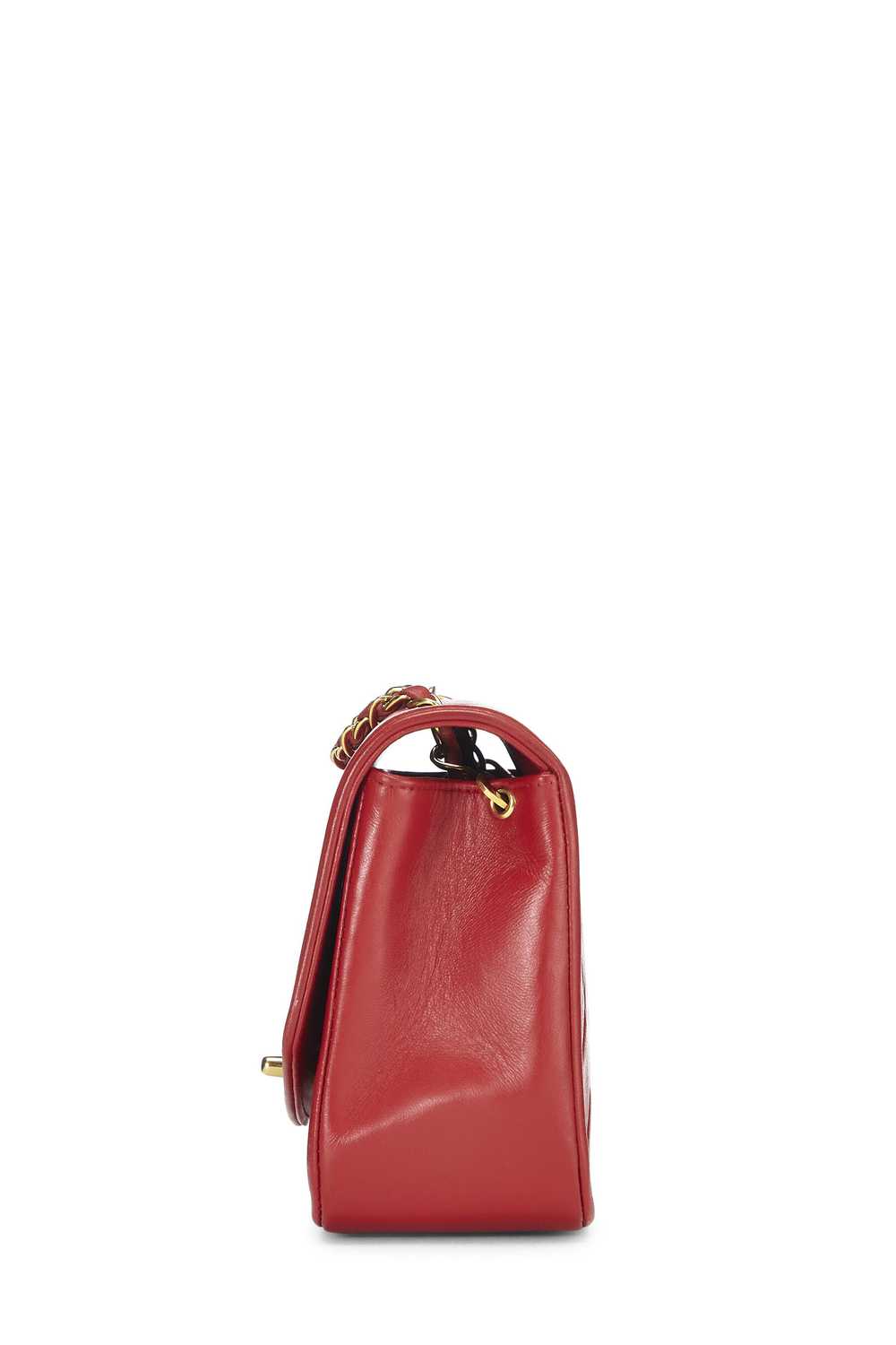 Red Quilted Lambskin Diana Flap Small - image 3