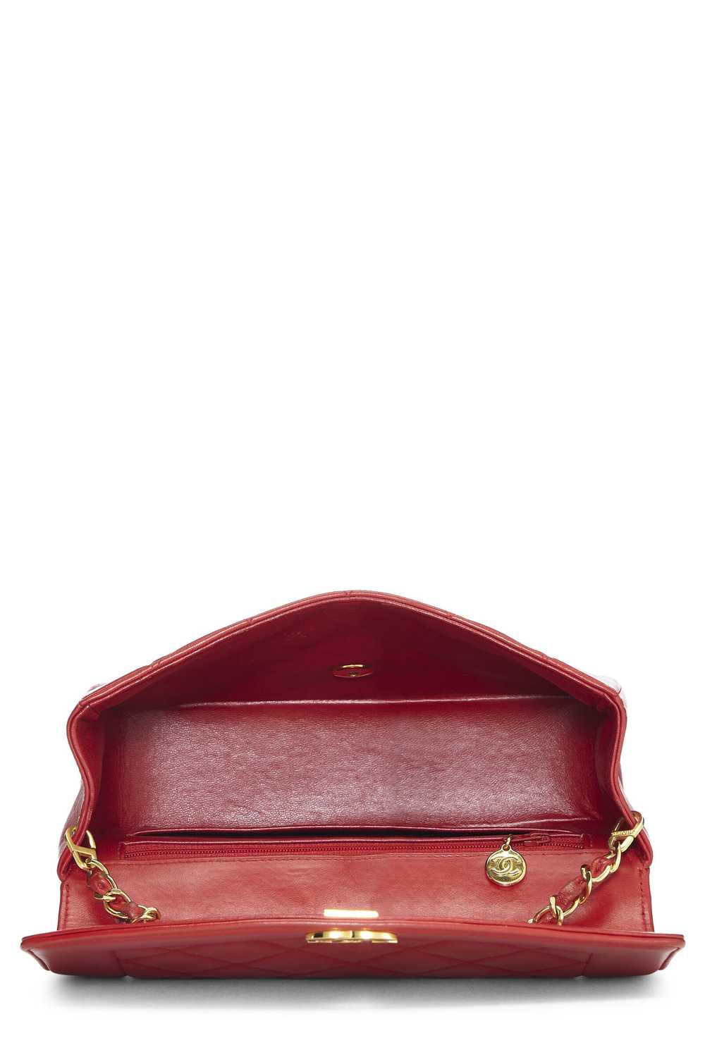 Red Quilted Lambskin Diana Flap Small - image 6