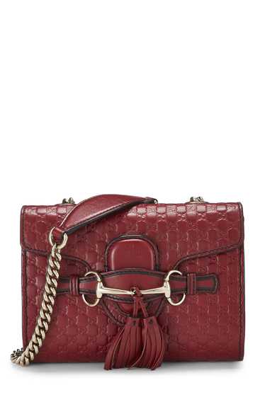 Red Microguccissima Leather Emily Chain Crossbody 