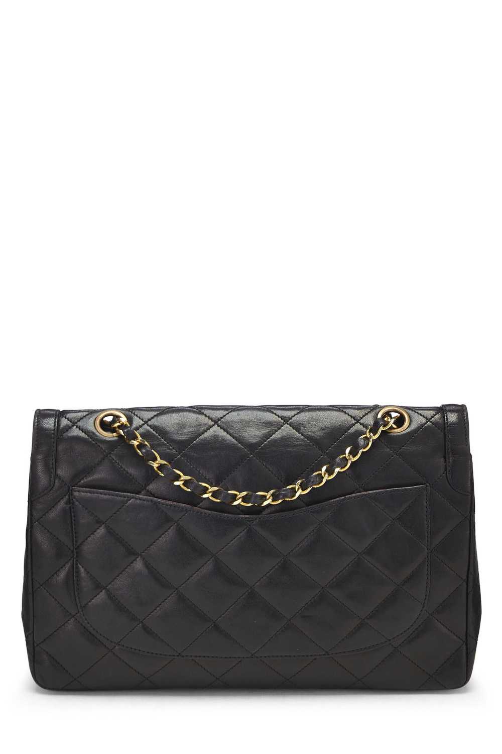 Black Quilted Lambskin Paris Limited Double Flap … - image 4