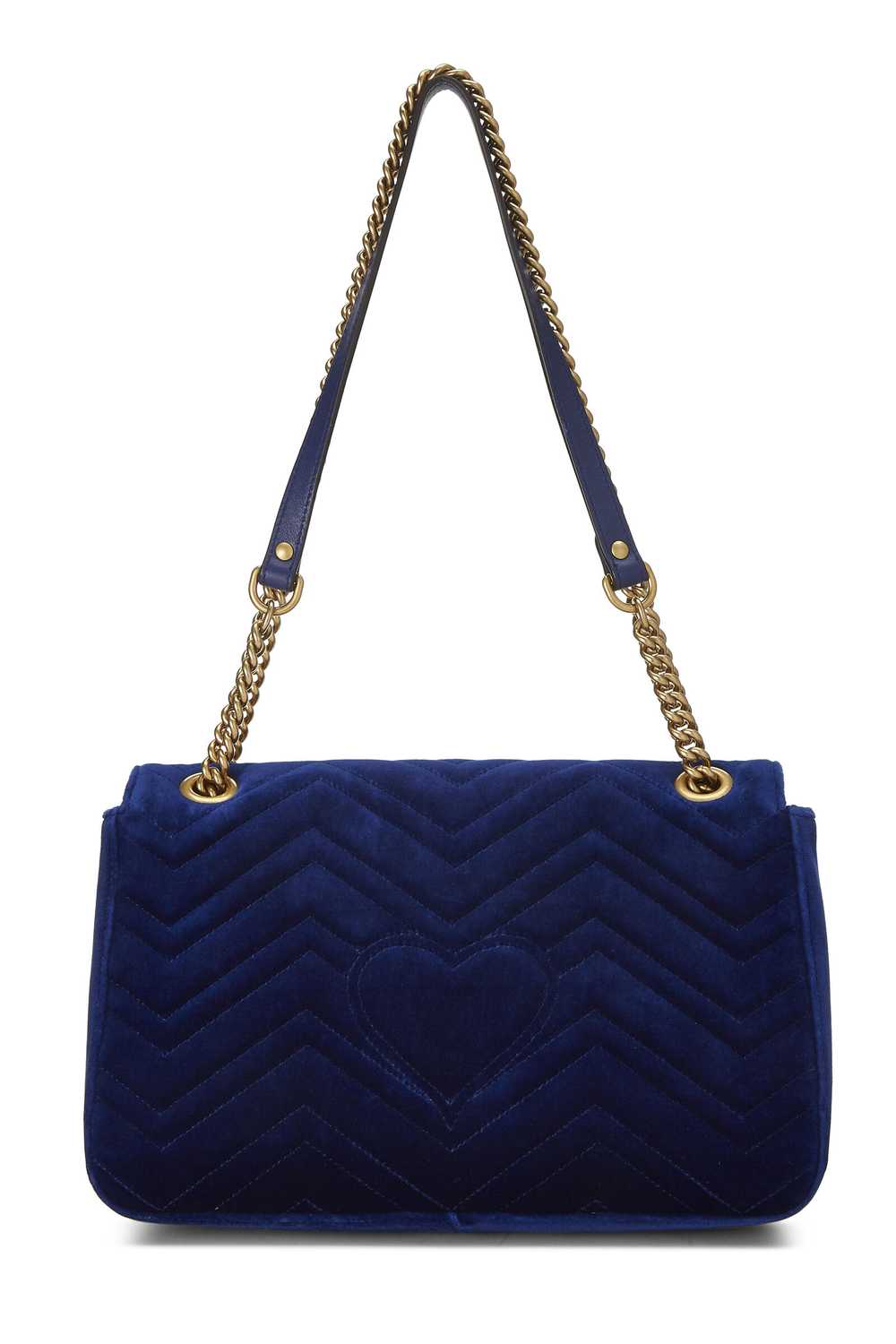 Blue Velvet GG Marmont Modern Shoulder Bag - image 4