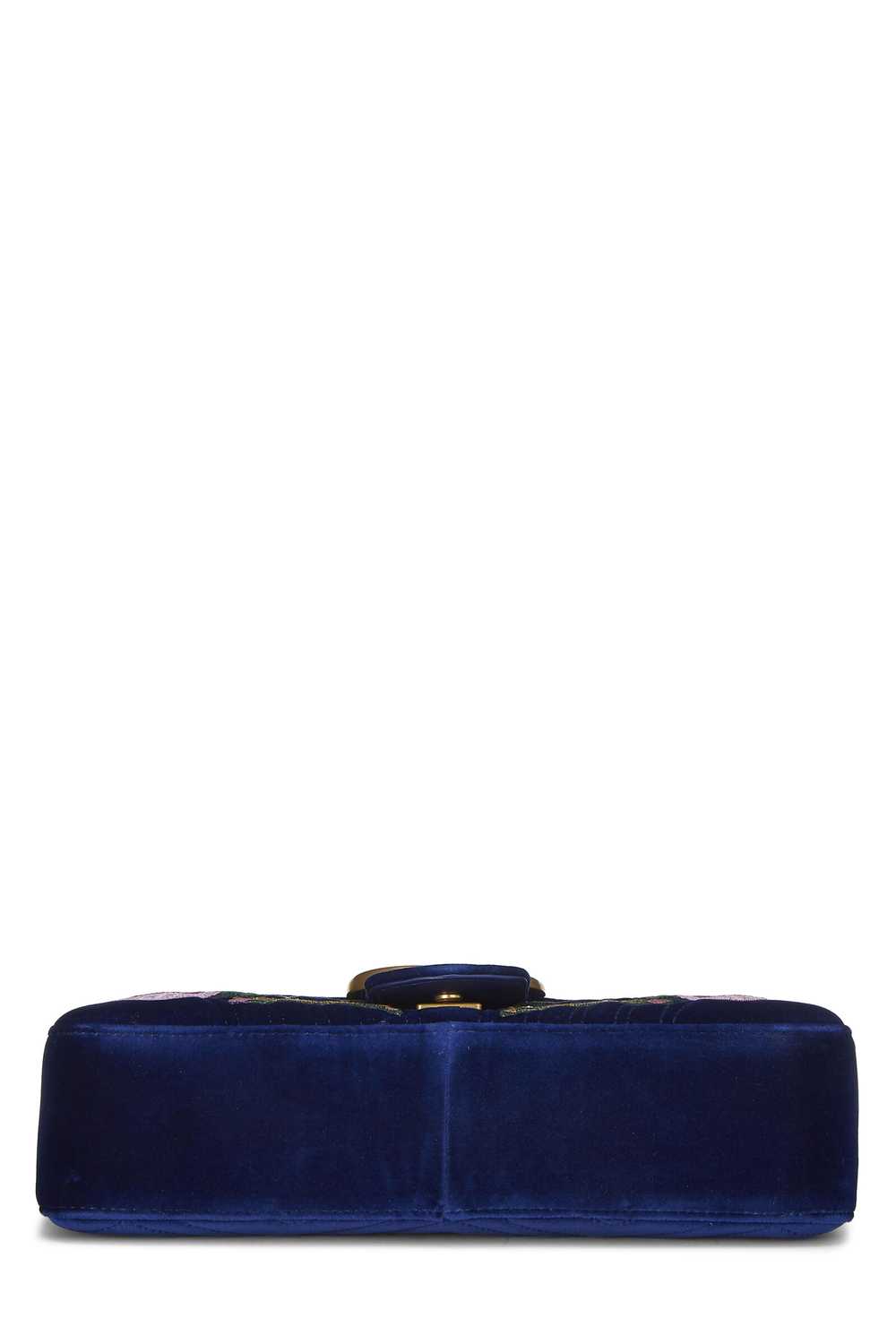 Blue Velvet GG Marmont Modern Shoulder Bag - image 5