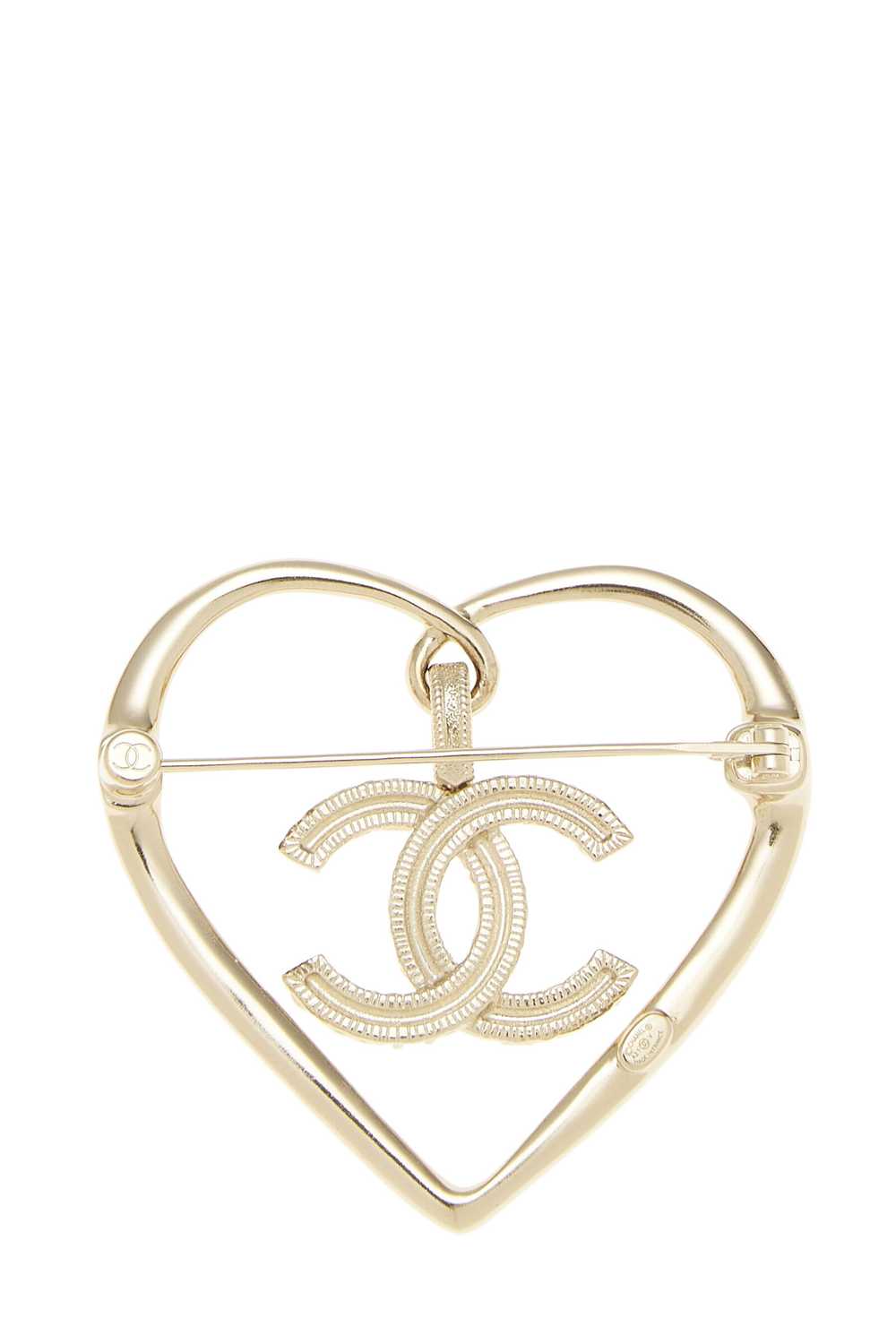 Gold & Crystal 'CC' Heart Pin - image 2