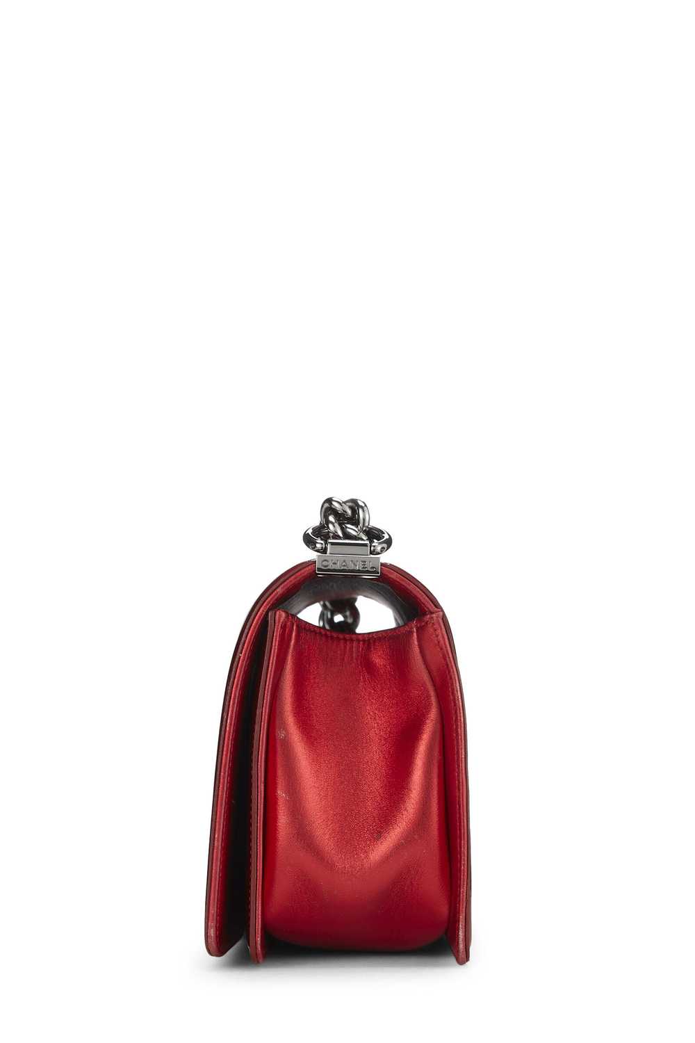 Metallic Red Patent Leather Boy Bag Medium - image 3