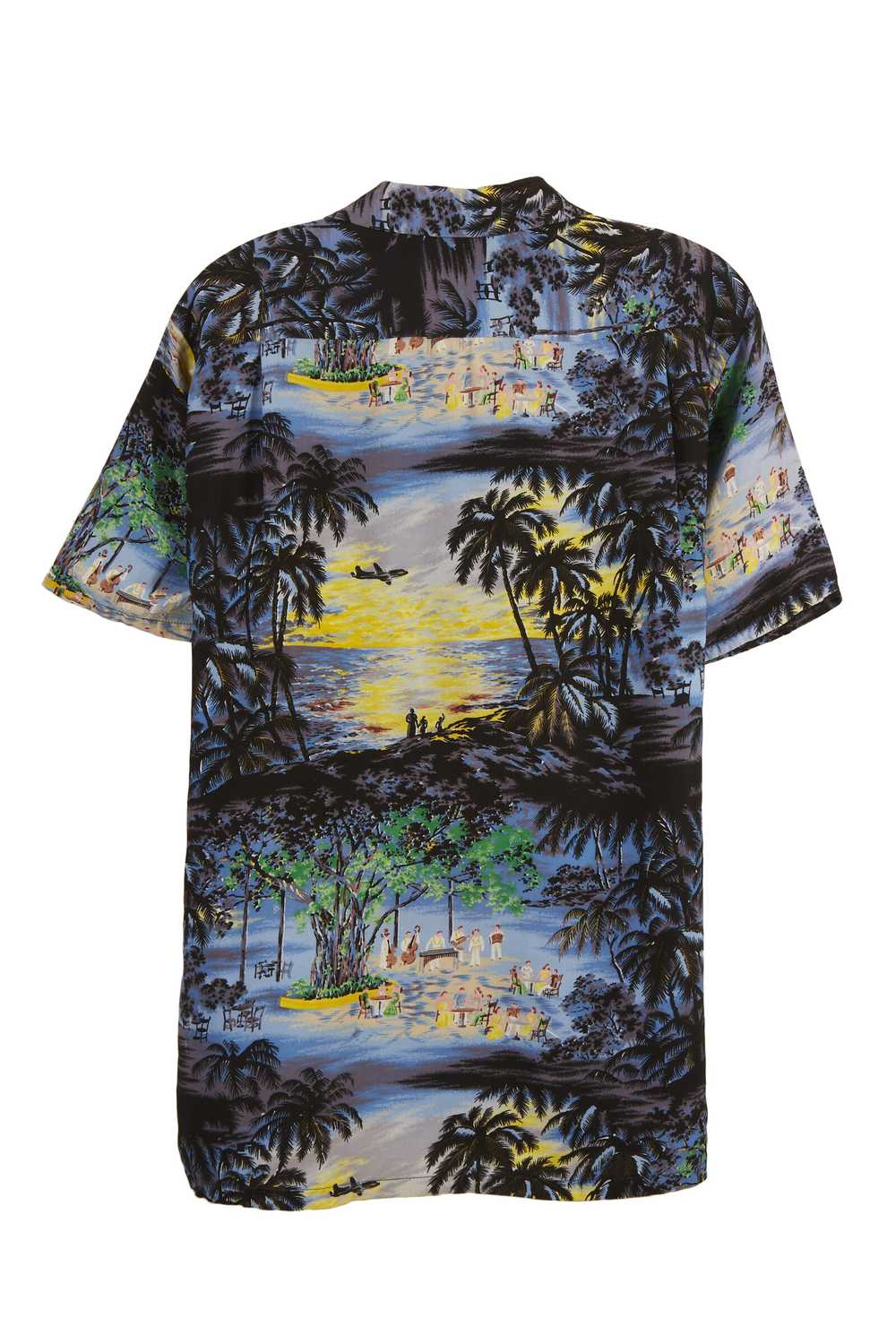 Blue Graphic Hawaiian Shirt - image 2