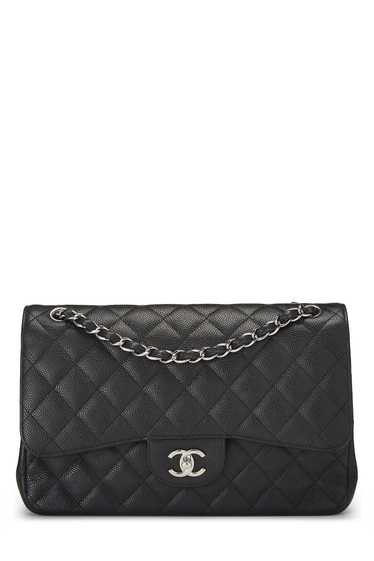 Black Quilted Caviar Leather New Classic Jumbo