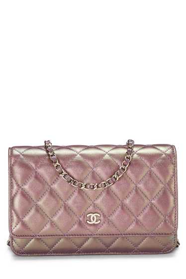 Iridescent Purple Quilted Lambskin Classic Wallet 