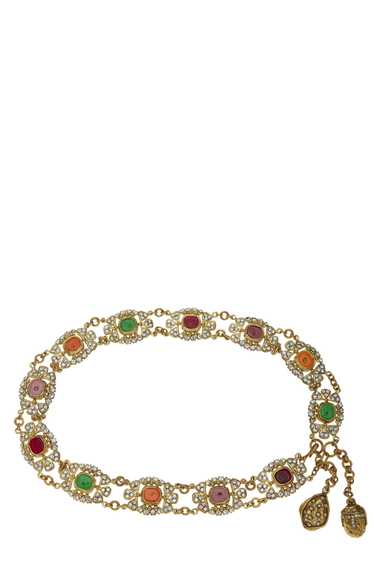 Gold & Multicolor Gripoix Crystal Chain Belt