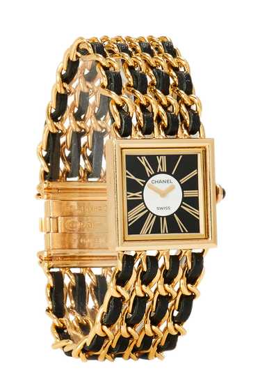 18K Yellow Gold & Black Leather Mademoiselle Watch