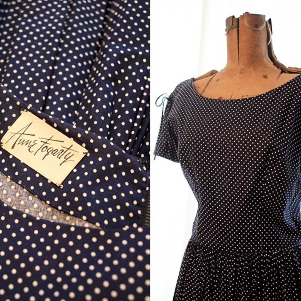 Anne Fogarty vintage 1950s circle skirt Navy Blue… - image 5