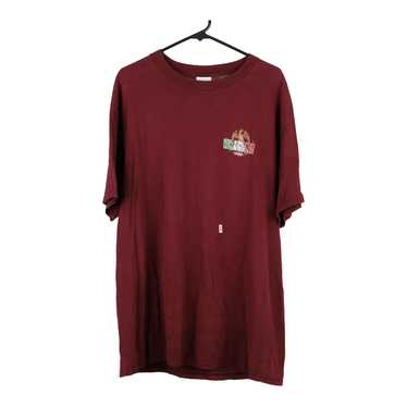 Wrangler Spellout T-Shirt - XL Burgundy Cotton Bl… - image 1