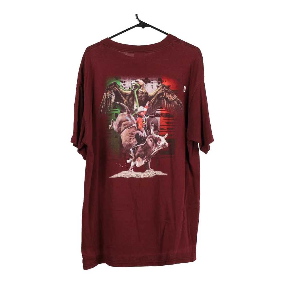 Wrangler Spellout T-Shirt - XL Burgundy Cotton Bl… - image 2