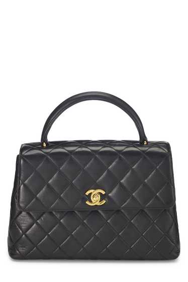 Black Quilted Lambskin Kelly