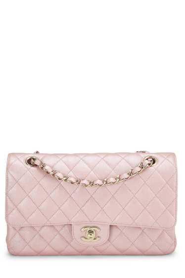 Iridescent Pink Quilted Caviar Classic Double Flap