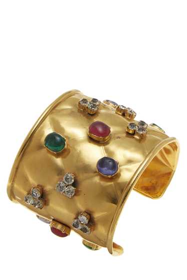 Gold & Multicolor Gripoix Quilted Cuff