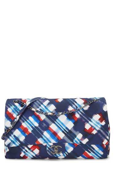 Multicolor Plaid Canvas Airplane Flap Bag XXL