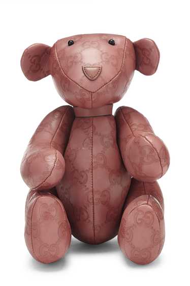 Pink Guccissima Leather Teddy Bear