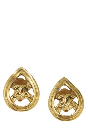 Gold 'CC' Teardrop Earrings