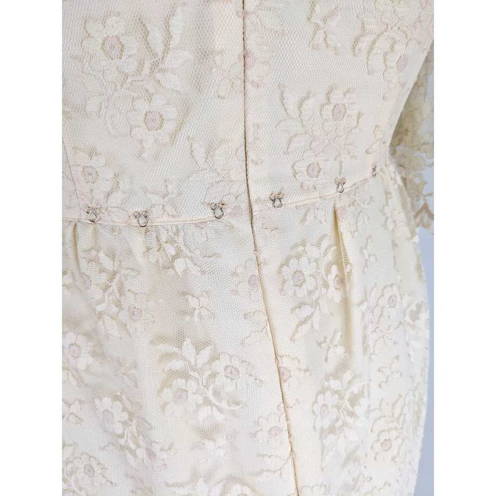 Vintage Lace Wedding Gown Maxi Dress 60s 70s Flor… - image 5