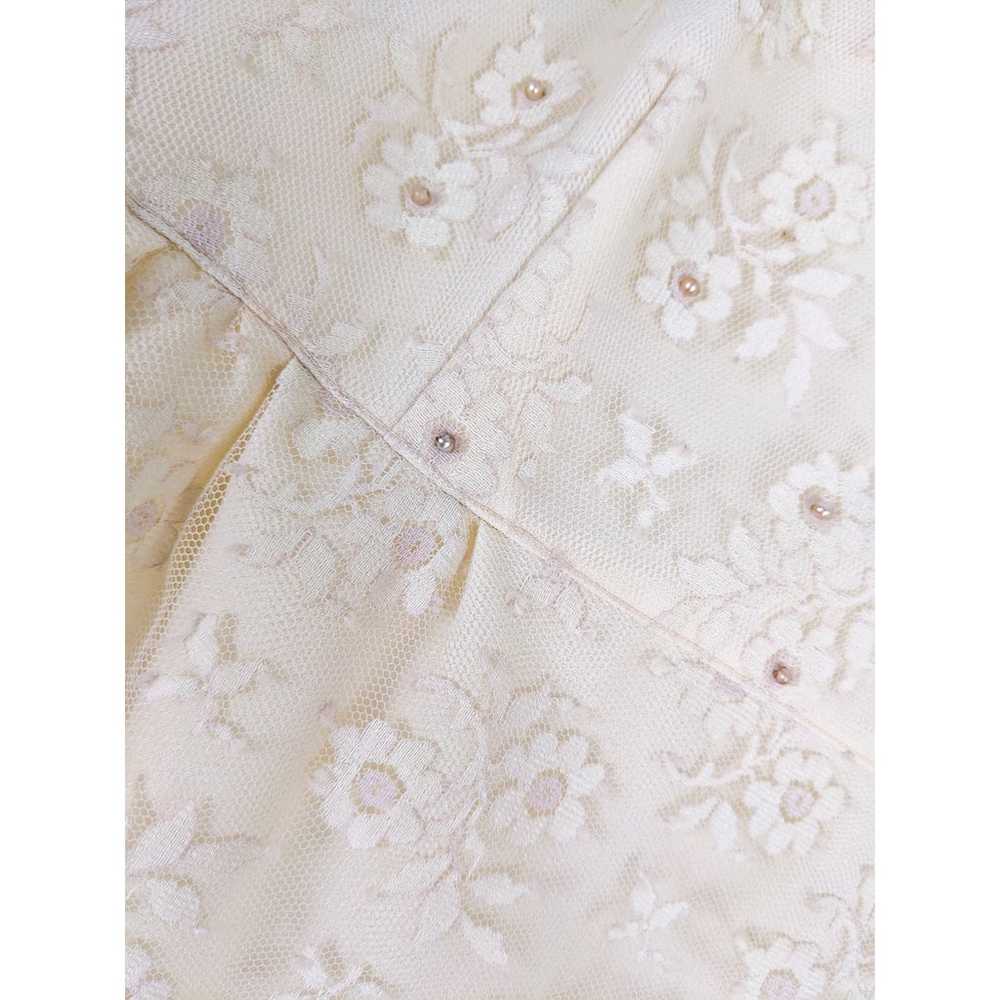 Vintage Lace Wedding Gown Maxi Dress 60s 70s Flor… - image 6